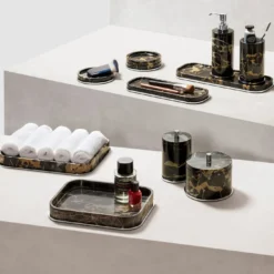 Set da bagno in marmo nero Positano