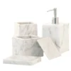 Set da bagno 4 pezzi in marmo bianco