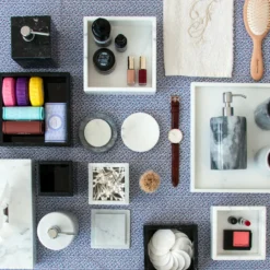 Set da bagno 4 pezzi in marmo bianco