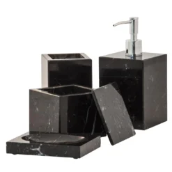 Set da bagno 4 pezzi in marmo nero