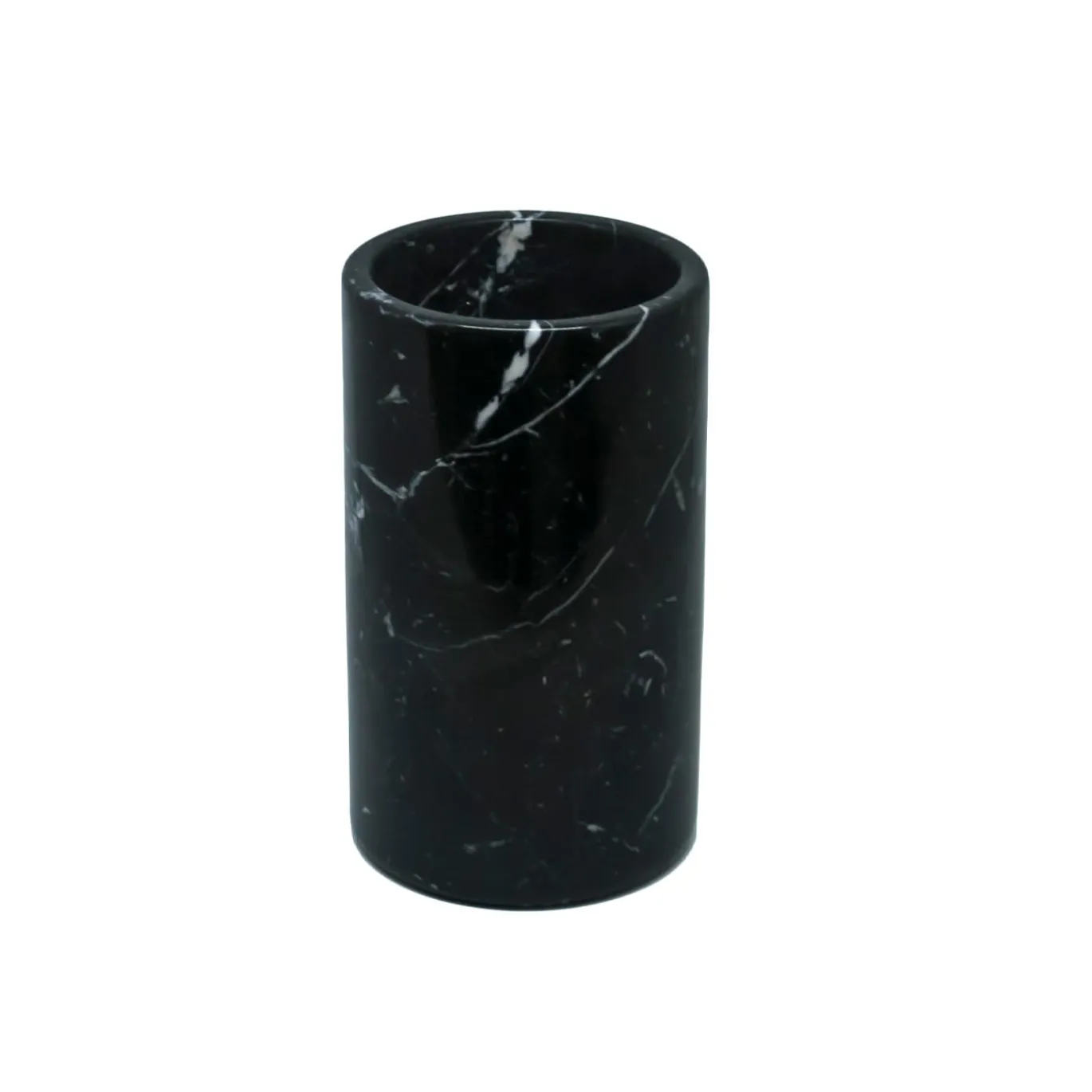 Set da bagno rotondo in marmo nero di Marquina con vassoio Spa