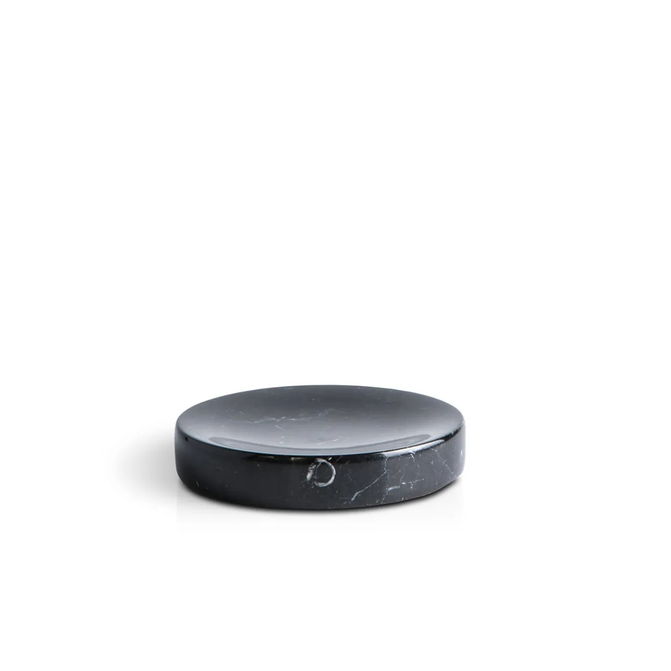 Set da bagno rotondo in marmo nero di Marquina con vassoio Spa