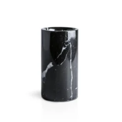 Set da bagno rotondo in marmo nero Marquina