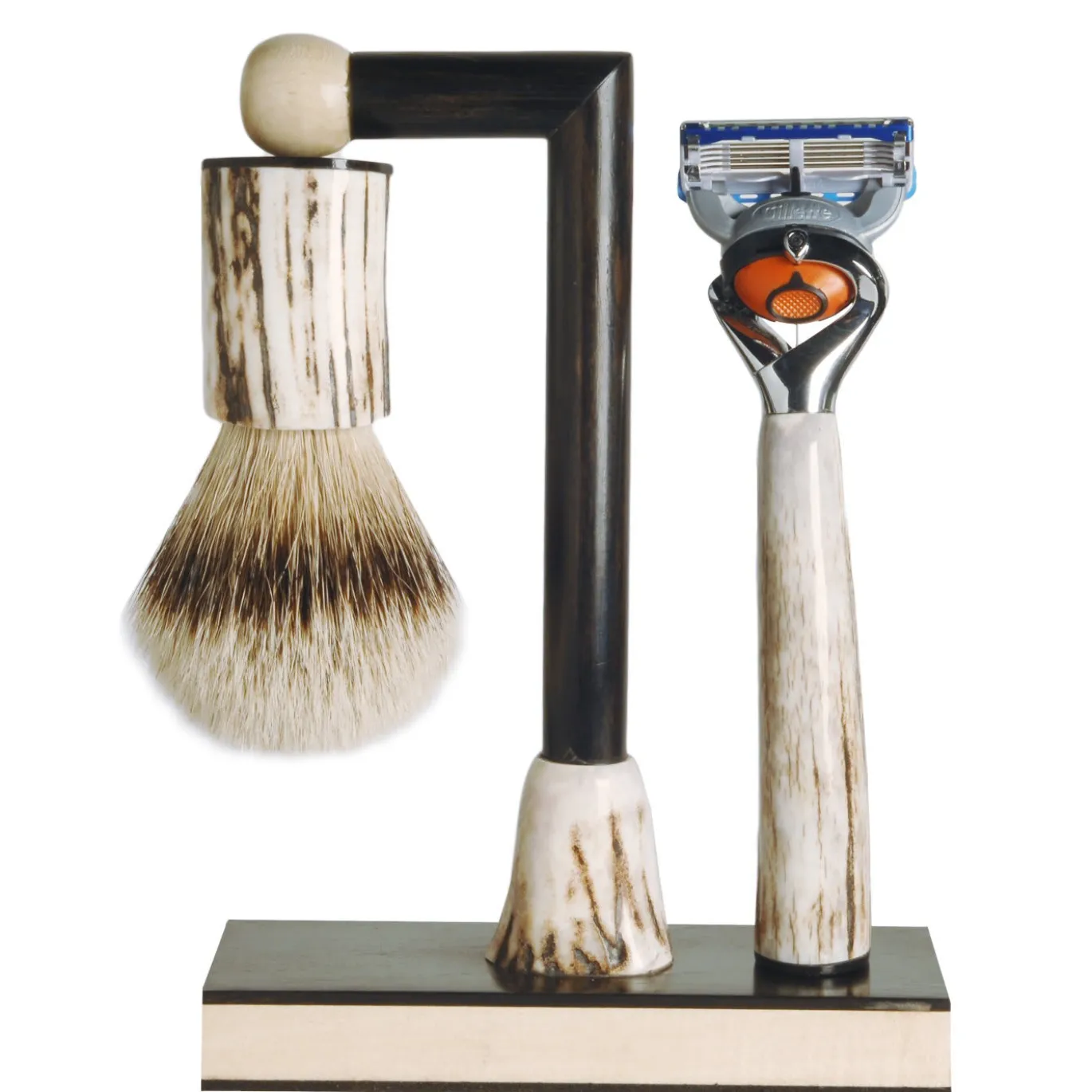 Set da barba a forma di L in corno di cervo