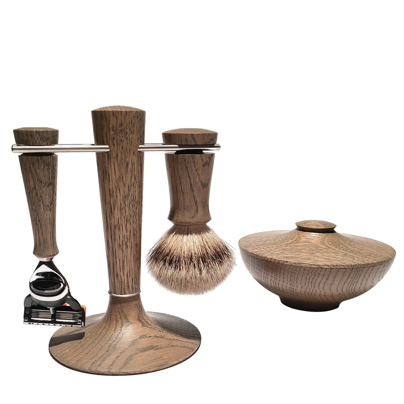 Set da barba in Rovere Gray
