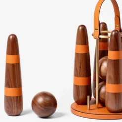 Set da Bowling in Pelle Arancione