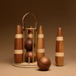 Set da Bowling in Pelle Marrone