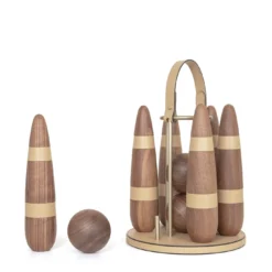 Set da Bowling in Pelle Marrone