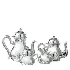 Set da caffè e tè inglese in argento da 8 persone