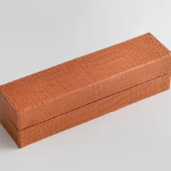 Set da gioco Backgammon in pelle arancione