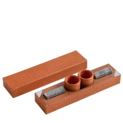 Set da gioco Backgammon in pelle arancione