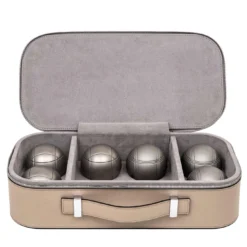 Set da Gioco Bowls in Pelle Beige