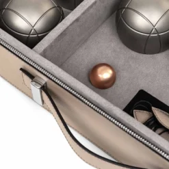 Set da Gioco Bowls in Pelle Beige