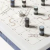 Set da Gioco Delos Snakes & Ladders in Pelle Verde