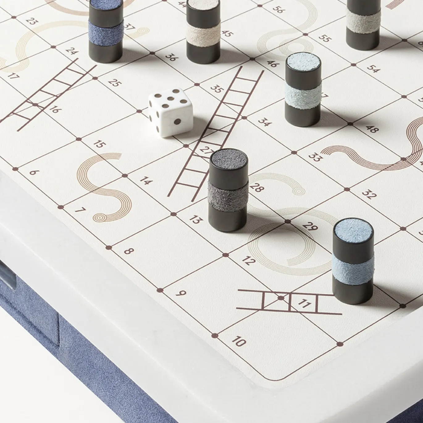 Set da Gioco Delos Snakes & Ladders in Pelle Verde