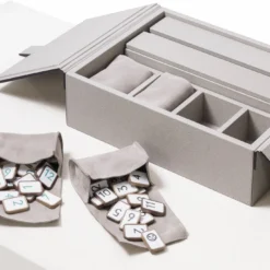 Set da Gioco in Pelle Grigia Rummikub