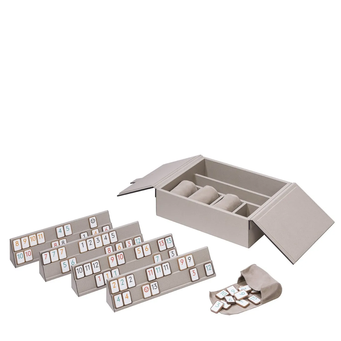Set da Gioco in Pelle Grigia Rummikub