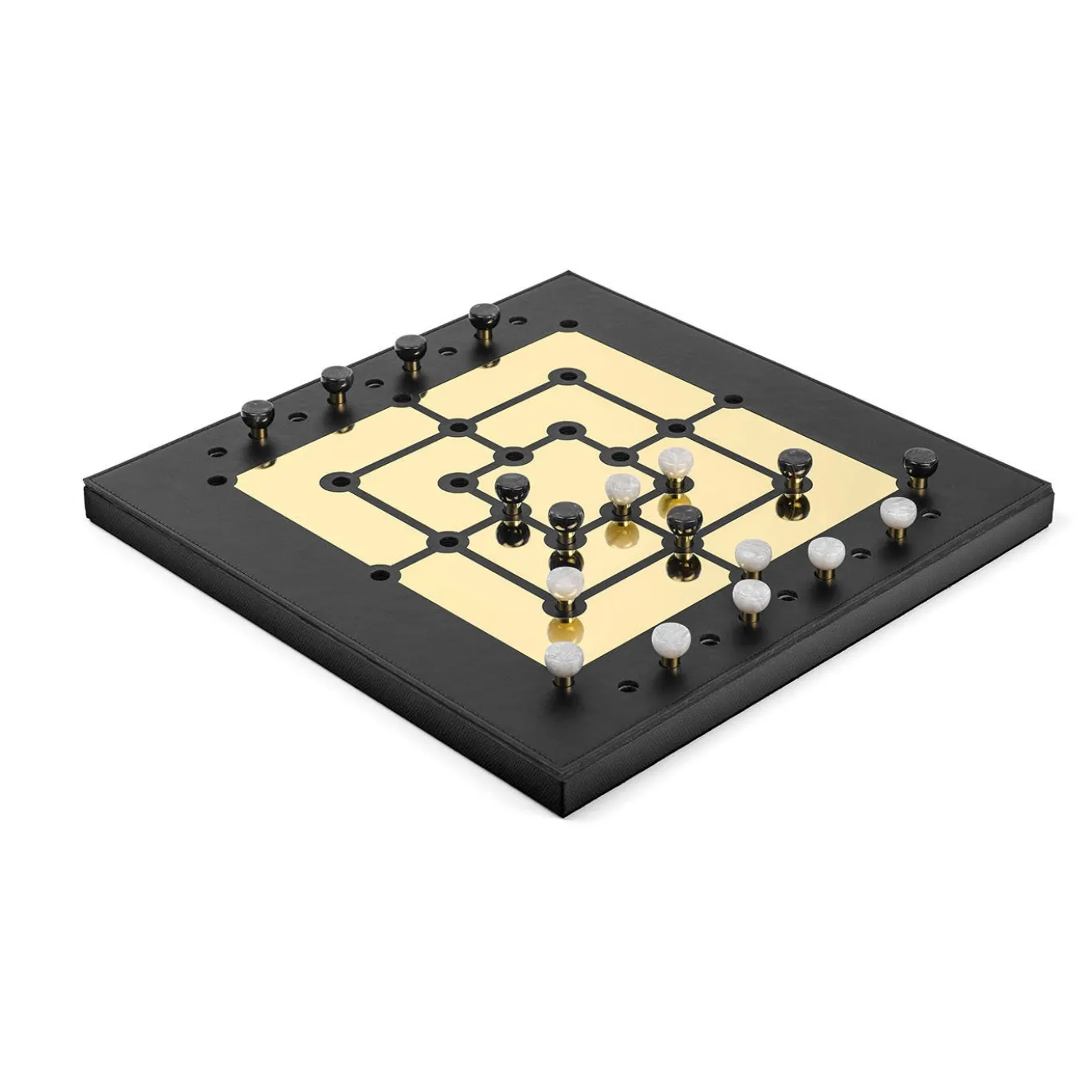 Set da gioco Mill in pelle nero