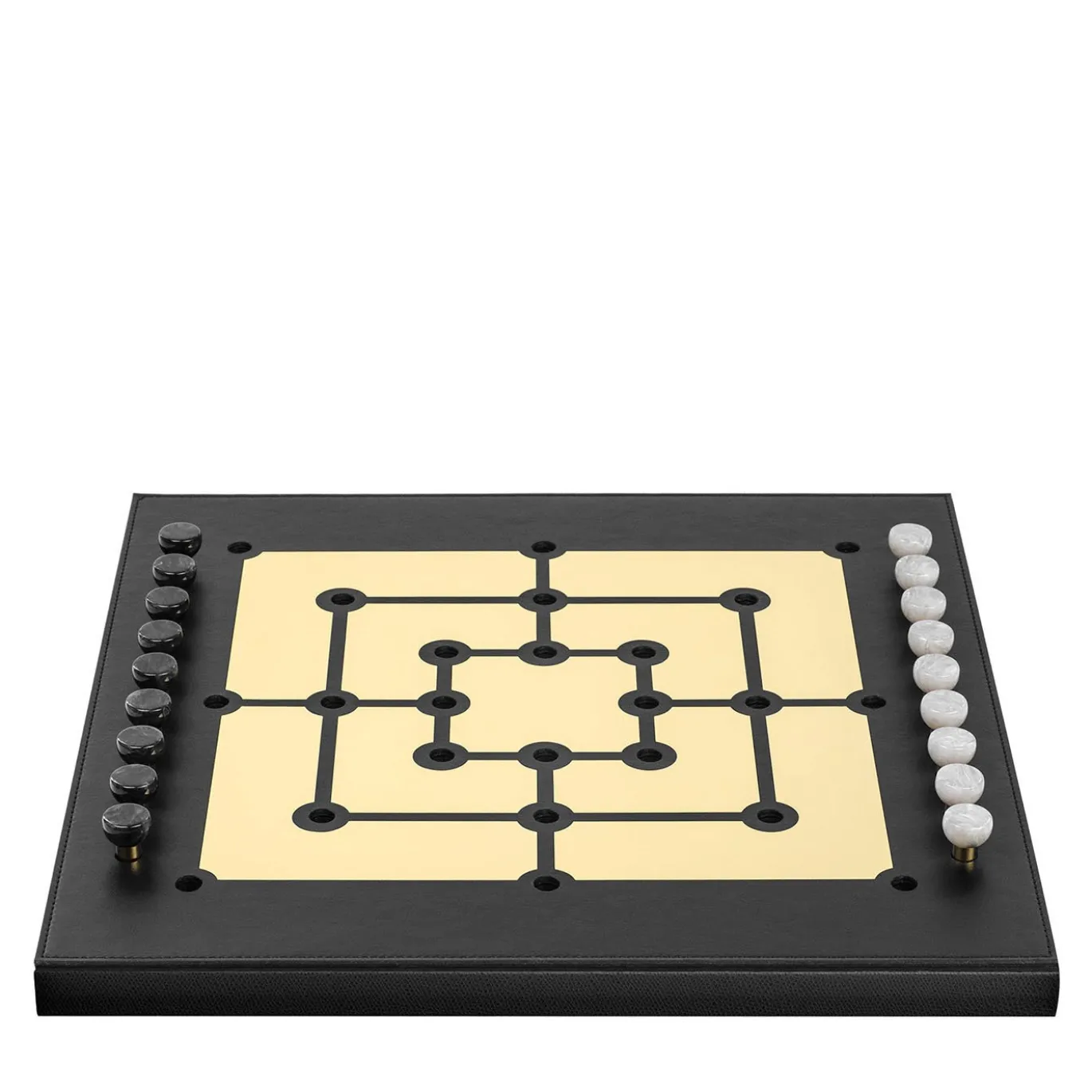 Set da gioco Mill in pelle nero