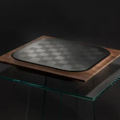 Set da Gioco Mossa per Scacchi e Dama in Legno di Noce