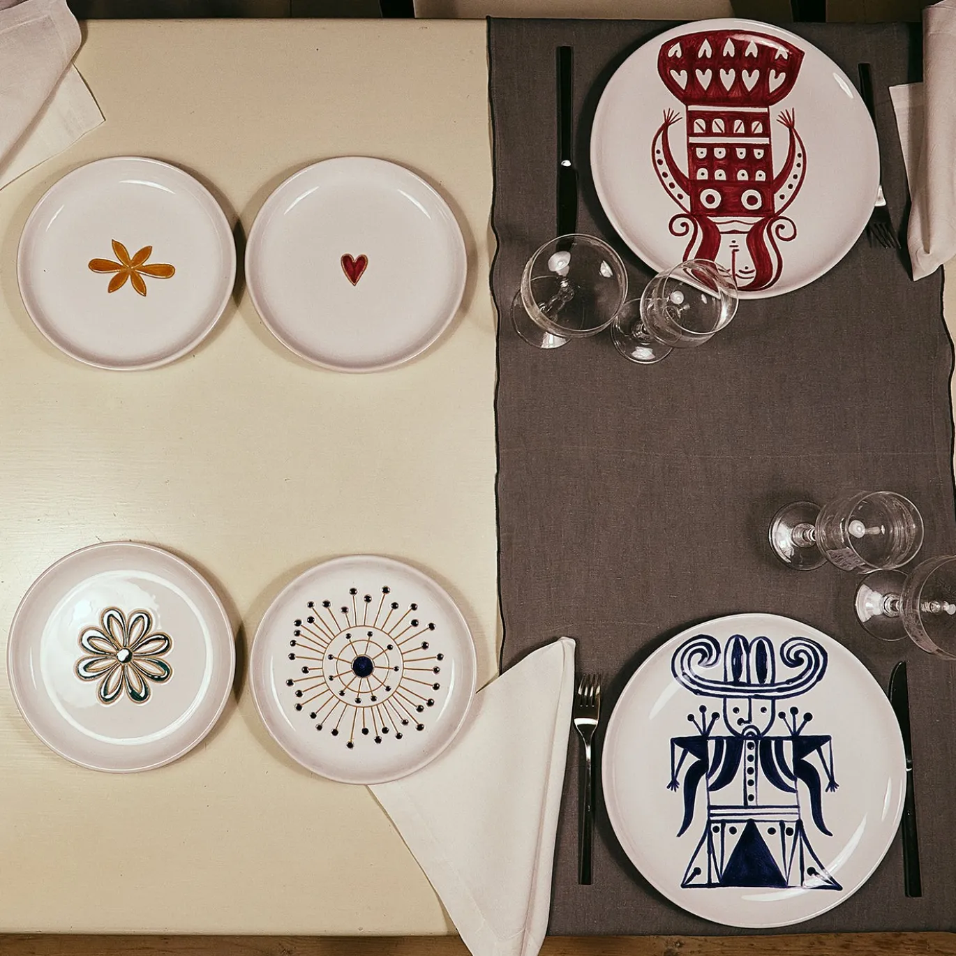 Set da pranzo Dame e Cavalieri Violante in ceramica