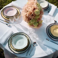 Set da pranzo in ceramica Monogram Verde Velluto Botanico