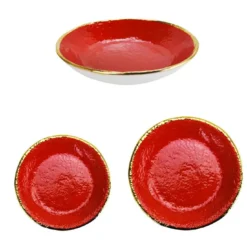 Set da pranzo Preta Oro Rosso Oro per 6