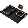 Set da scrivania Calipso nero in corno ed ebano