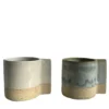 Set da 2 Solid Blue and White Glaze Powder