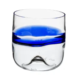 Set di 6 anelli in vetro blu