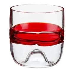 Set di 6 anelli in vetro rosso