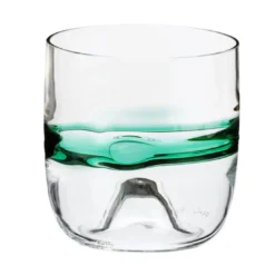 Set di 6 anelli in vetro verde