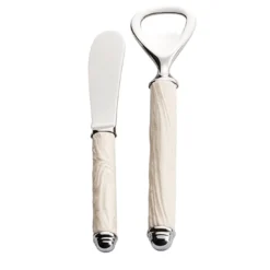 Set di apribottiglie e spalmaburro bianco Corallo