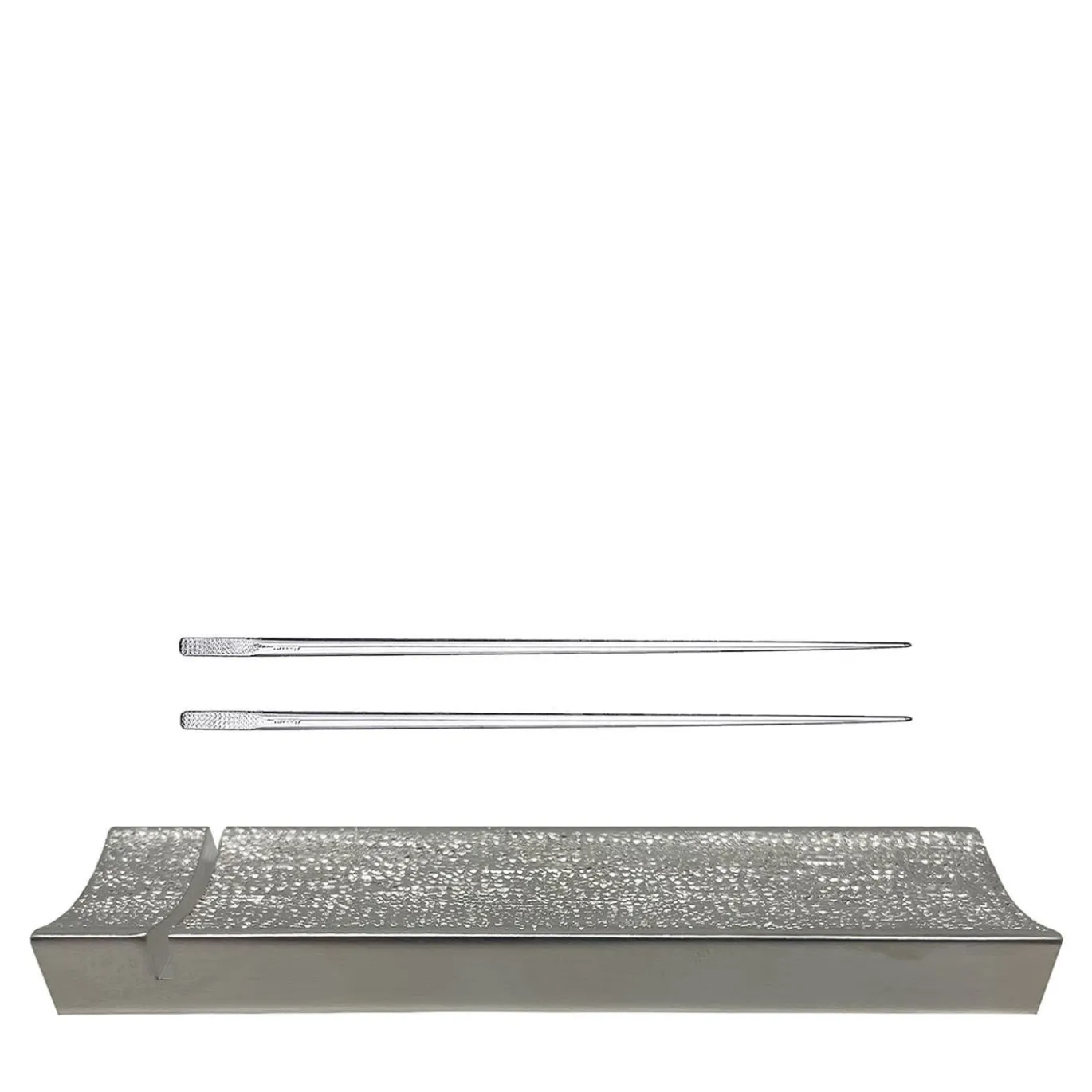Set di 2 Bacchette Aria in Argento con Poggiabacchette New York