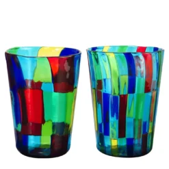 Set di 2 bicchieri Acquamarina di Angelo Ballarin