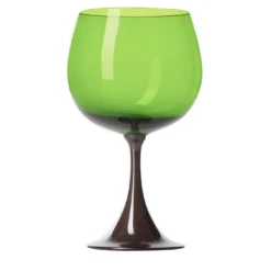 Set di 4 bicchieri a stelo Burlesque verdi e mirtillo di Stefano Marcato