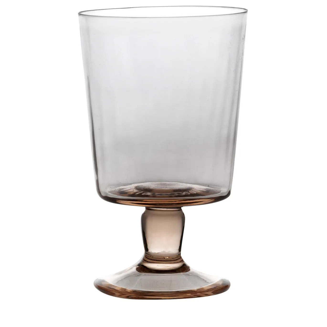 Set di 6 bicchieri a stelo in quarzo rosa plissé