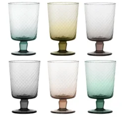 Set di 6 bicchieri a stelo Torsè Multicolor