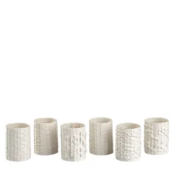 Set di 6 Bicchieri Bino in Porcellana Bianca