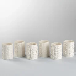 Set di 6 Bicchieri Bino in Porcellana Bianca