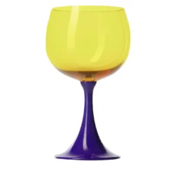Set di 4 Bicchieri Burlesque Giallo e Borgogna di Nason Moretti e Stefano Marcato