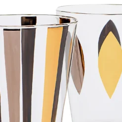 Set di 4 bicchieri Circus in oro e platino