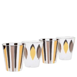 Set di 4 bicchieri Circus in oro e platino