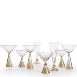Set di 2 bicchieri Clessidra da Martini con base oro