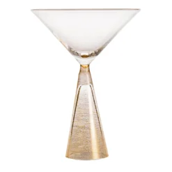 Set di 2 bicchieri Clessidra da Champagne con base in oro