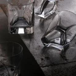 Set di 4 Bicchieri Conversazione Double Old Fashion di Enzo Mari