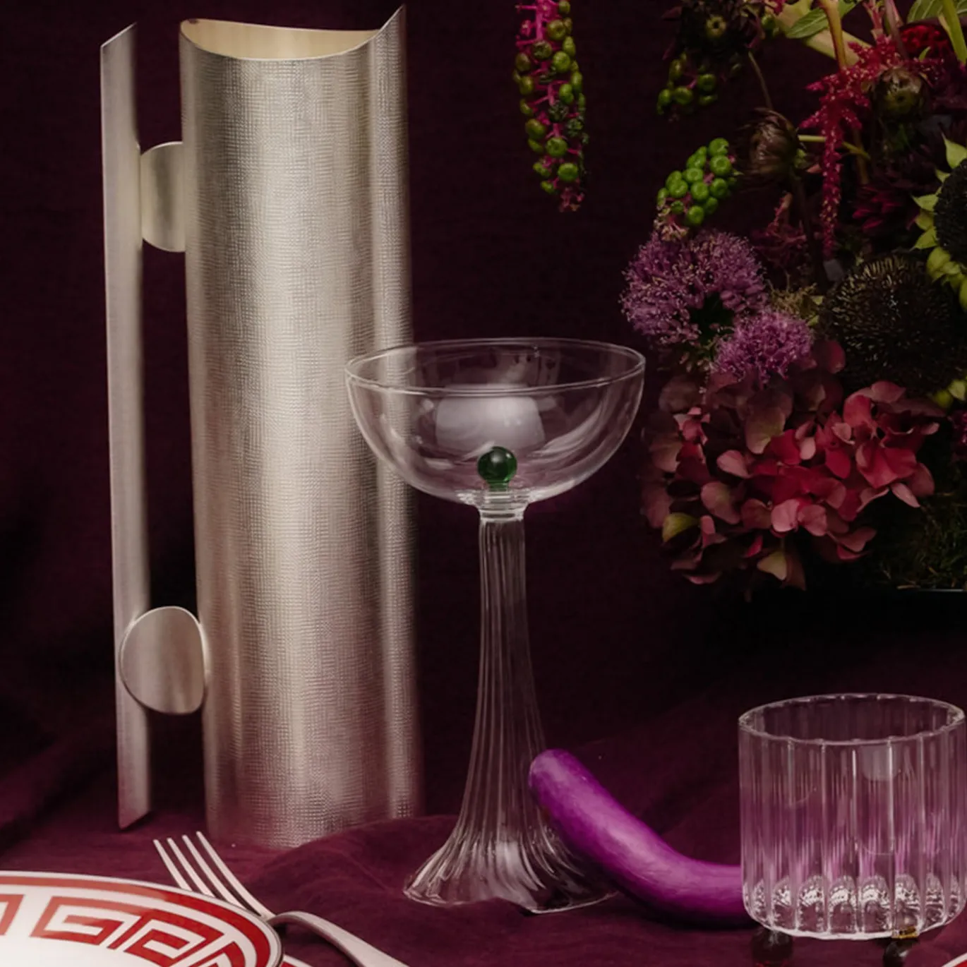 Set di 2 bicchieri coupe Nereida verdi