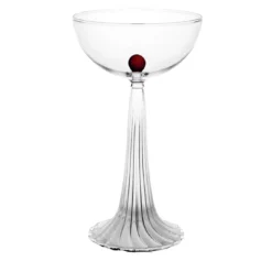 Set di 2 bicchieri coupe Nereida ambra rossa