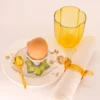Set di 4 bicchieri da acqua a petali color ambra