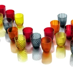 Set di 6 bicchieri da acqua assortiti Idra Orange